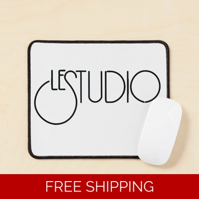 Le Studio Mouse Pad White Black Logo